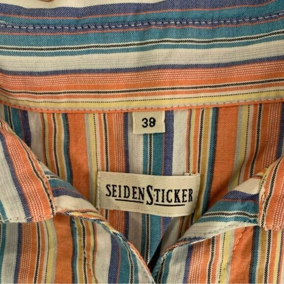 Vintage seiden sticker striped men’s button down shirt size 38 medium - Picture 4 of 7